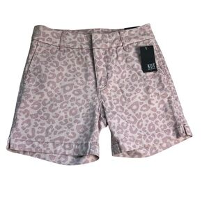 Kut from the Kloth NEW Women's Size 0 Pink Leopard Print Trouser Shorts